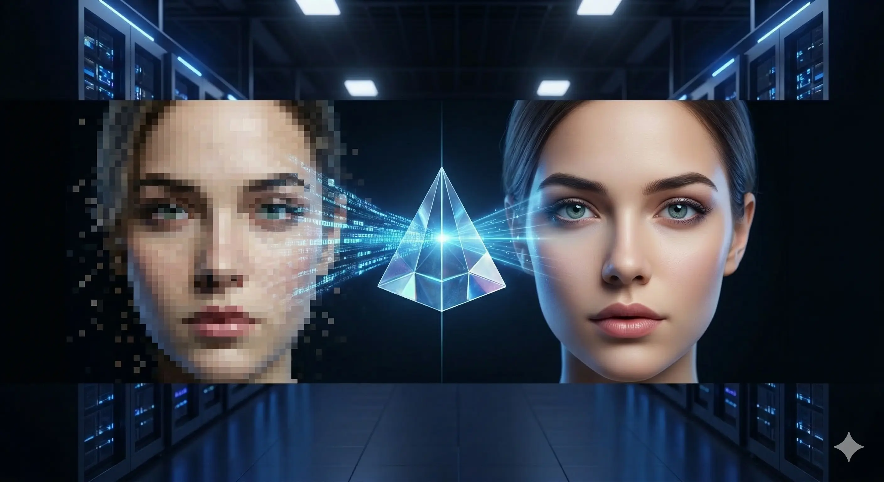 AI Video Upscaling - before and after comparison